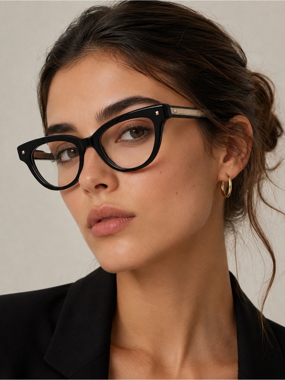 New Valentino V ESSENTIAL ll VLX 124A Black Cat Eye Glasses Authentic